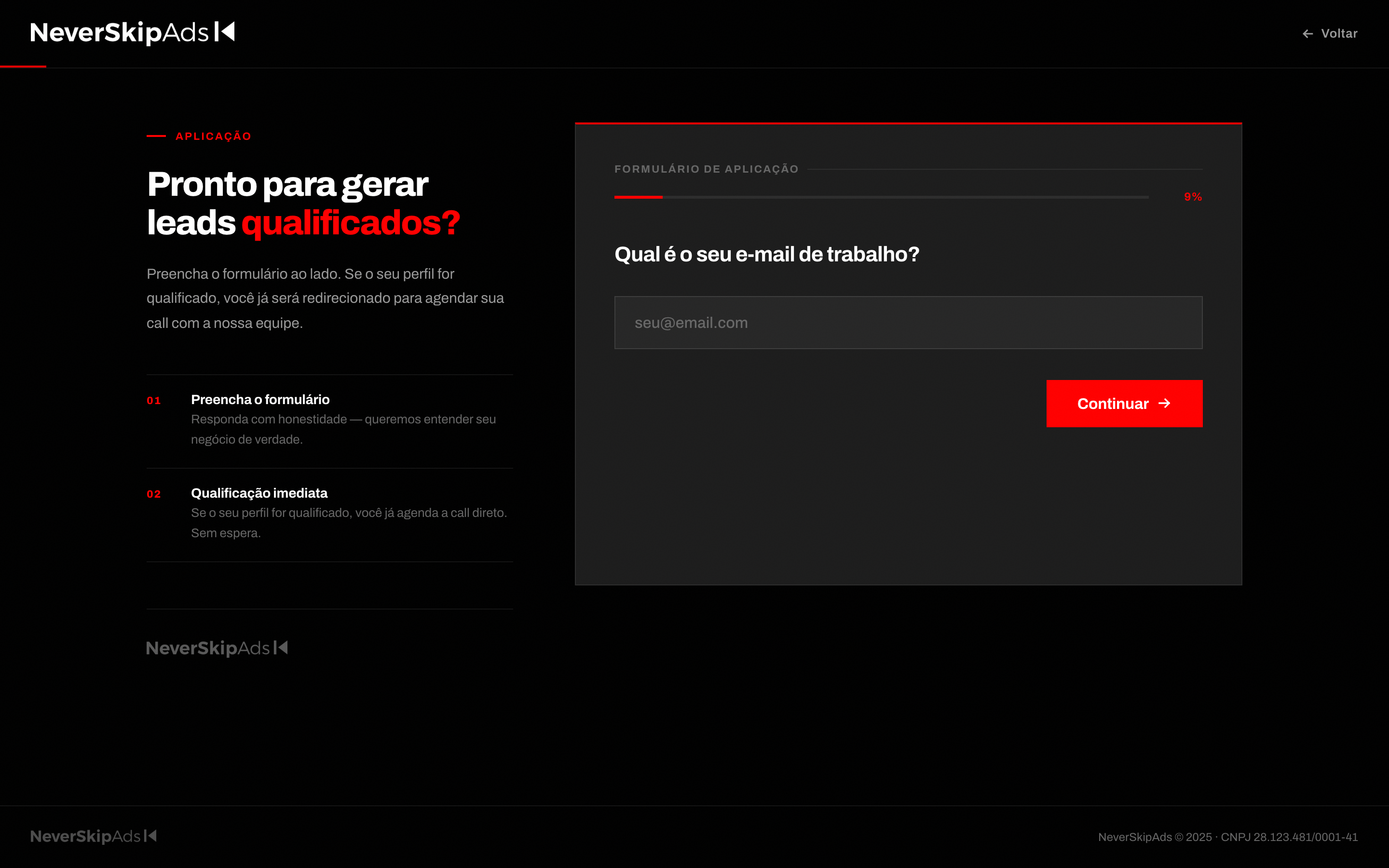 Exemplo de funil de qualificação de leads